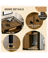 Streamdale Furniture Cat Haven Multifunctional Litter Concealing Cabinet, Side Table, and Storage Unit