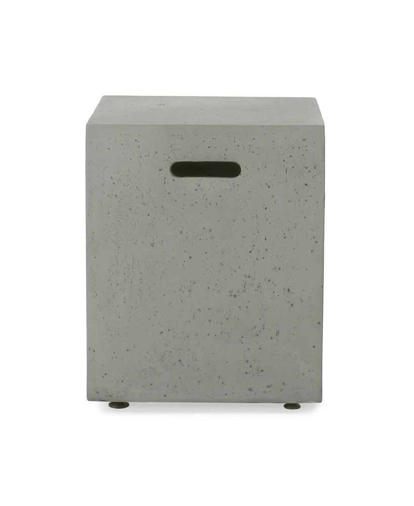 Simplie Fun Modern Concrete Tank Holder Side Table Chic, Durable, Multi-Purpose