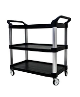 Three-layer thickened plastic mobile tool cart