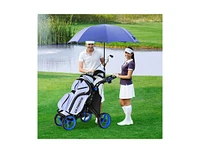 Slickblue 4 Wheel Golf Push Pull Cart with Foot Brake