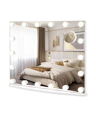 Slickblue Vanity Mirror with 18 Dimmable Led Bulbs and 3 Color Lighting Modes-White