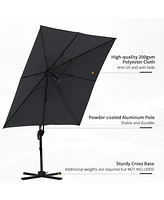 Streamdale Furniture Massive 8x8 Cantilever Umbrella with 360° Rotation, Tilt, Crank, and Uv Protection