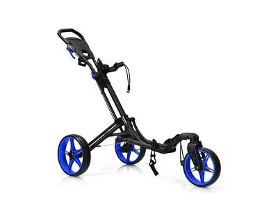 Slickblue Folding Golf Push Cart with Scoreboard Adjustable Handle Swivel Wheel