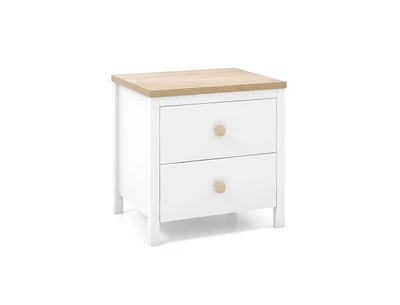 Slickblue 2-Drawer Nightstand with Rubber Wood Legs