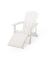 Simplie Fun Modern Rustic Adirondack Chair with Retractable Footrest