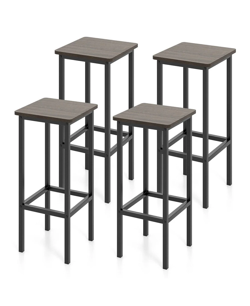 Slickblue Set of 4 Bar Stool Set 26" Bar Chair with Metal Legs and Footrest