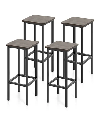 Slickblue Set of 4 Bar Stool 26" Chair with Metal Legs and Footrest