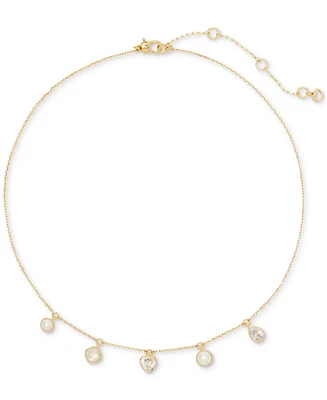 kate spade new york Bubbly Bezel Frontal Necklace, 16" + 3" extender