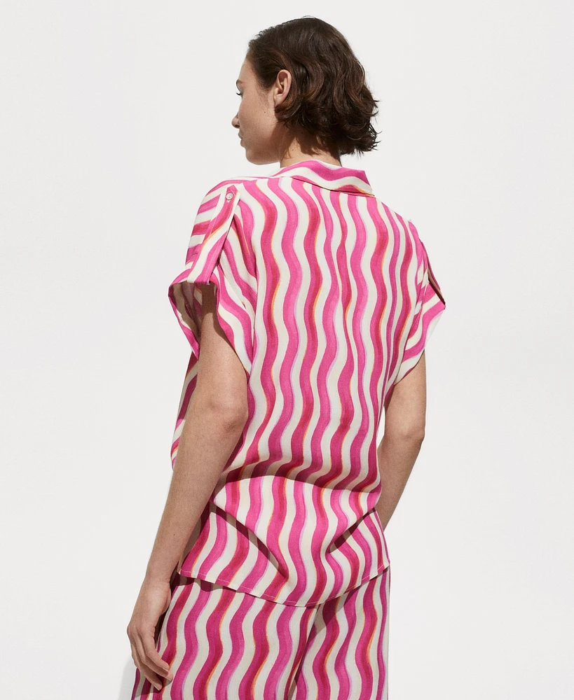 Mango Women's Printed Short-Sleeved Shirt