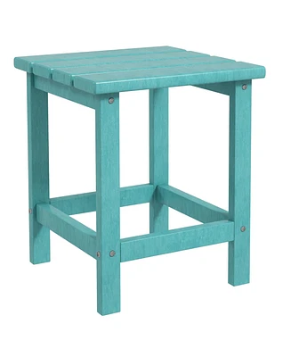 Outsunny 15" Adirondack Patio Side Table, Hdpe, Turquoise