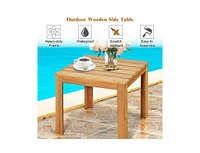 Slickblue Wooden Square Patio Coffee Bistro Table