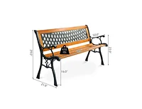 Slickblue Outdoor Cast Iron Patio Bench