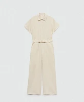 Mango Women's Belt Long Jumpsuit