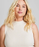 And Now This Women's Mock Neck Cable-Knit Sweater Vest, Created for Macy's