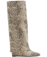 Madden Girl Evander Fold-Over Cuffed Knee High Wedge Dress Boots