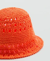 Mango Women's Crochet Bucket Hat