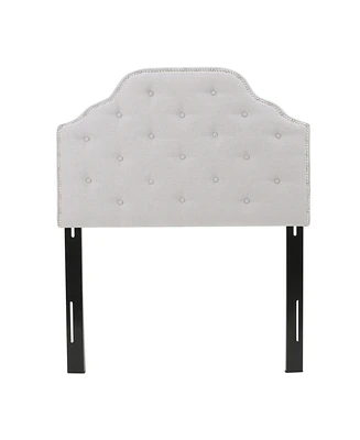 Simplie Fun Adjustable Camelback Headboard with Button Tufting and Nailhead Accents