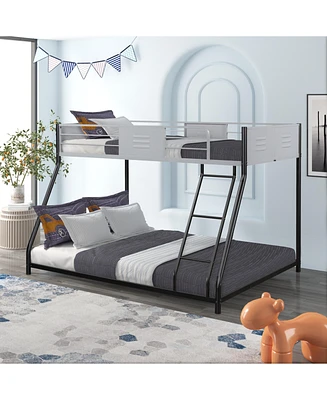 Simplie Fun Metal Twin over Full Bunk Bed/ Heavy-duty Sturdy Metal/ Noise Reduced/ Safety Vent Board Guardrail/ Cpc Certified/ No Box Spring Needed