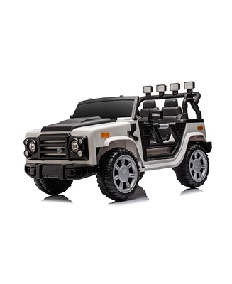 Simplie Fun Powerful Ride-On Car with Large Battery, Bluetooth Music, and Simulation Alarm