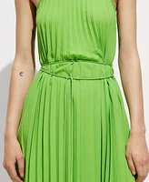 Mango Women's Bow Detail Pleated Dress