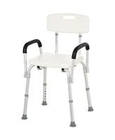 Homcom Shower Chair, Mobility Medical Grade Bath Chair, Adjustable Shower Bench with Removable Armrests for Seniors, Handicap, Disabled