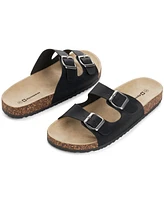 Alpine Swiss Mens Double Strap Casual Slides Flat Sandals