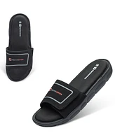 Alpine Swiss Mens Memory Foam Slide Sandals Adjustable Comfort Athletic Slides