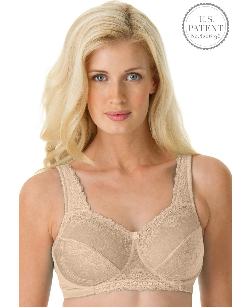 Comfort Choice Plus Size Side Wire Lace Bra