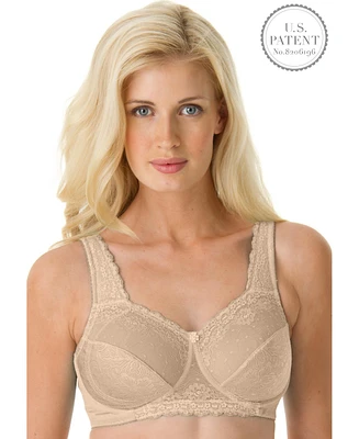 Comfort Choice Plus Size Side Wire Lace Bra