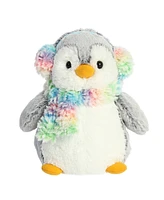 Aurora Small Pom Pom Rainbow Muffs PomPom Penguin Festive Plush Toy Gray 8.5"