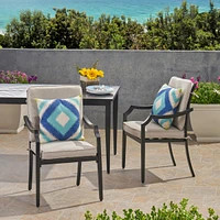Modern Aluminum Dining Chair Set with Water-Resistant Cushions