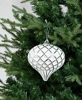 Glitzhome 18ct Christmas Elegant Silver Deluxe Large Shatterproof Ornaments