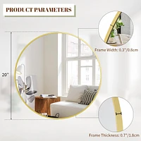 Homlux Round Wall Mounted Mirror 20"x20" in Gold