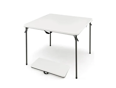 Slickblue Folding Camping Table with All-Weather Hdpe Tabletop and Rustproof Steel Frame