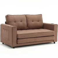 Versatile 3-in-1 Sofa Bed with Storage and Cup Holders for Compact Spaces