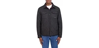 Hfx Men's Reversible Quilted Shirt Jacket Shacket with Plaid Fleece Lining