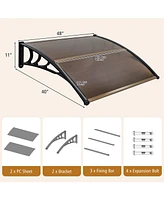 Slickblue Outdoor Front Door Patio Overhang Awning for Sunlight Rain Snow Wind Protection-80 x 40 Inch