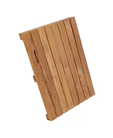 Simplie Fun Solid Teak Bathroom Shower Mat Bathroom Anti-Slip Mat