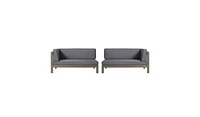 Durable Acacia Wood Sofa with Water-Resistant Cushions and Cross-Back Design
