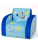 Slickblue 3 in 1 Convertible Flip Open Kids Sofa for Nap Play Sleep