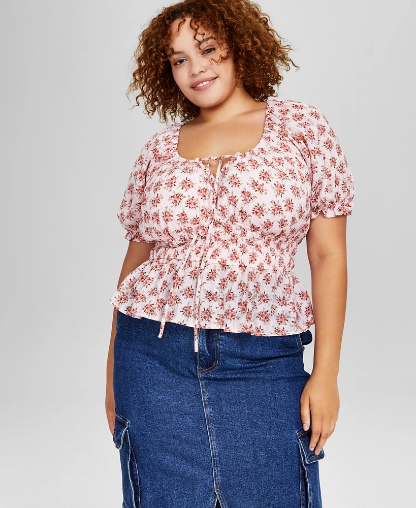 And Now This Trendy Plus Puff Sleeve Top, Created for Macy's