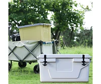 White Outdoor Camping Picnic Fishing Portable Cooler 65Qt Portable Insulated Cooler Box