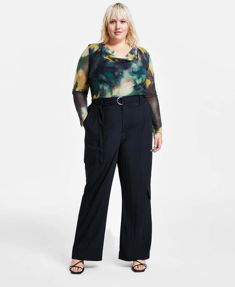 Bar Iii Trendy Plus Belted Cargo Pants, Created for Macy's