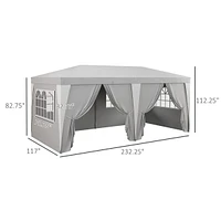 Ez Pop-Up Canopy Tent Spacious 16x16' with Adjustable Height and Included Carry Bag