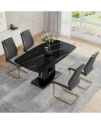 Simplie Fun Ultra Modern Dining Table Glamour and Functionality for Every Gathering