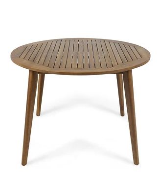 Simplie Fun Modern Acacia Wood Outdoor Dining Table, Durable & Stylish