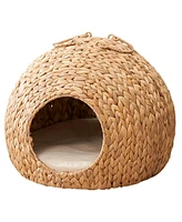 Water Hyacinth Cat Bed Cave A Luxurious, Retreat