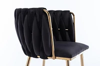 Dining Chair, Thickened Fabric Chairs With Wood Legs, Set Of 2