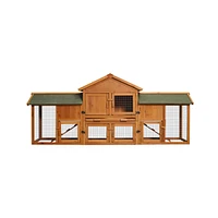 Extra Large Bunny Cage with 2 Runs and Waterproof Roof