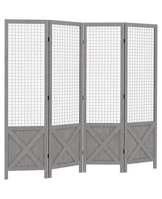 Homcom 4.7' 4 Panel Room Divider, Indoor Privacy Screens for Home